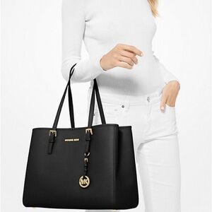 Michael Kors Jet Set Travel Large Tote Bag: black